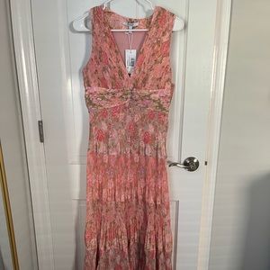 Derek Lam 10 Crosby IRIS PLEATED V-NECK DRESS size 4 NWT